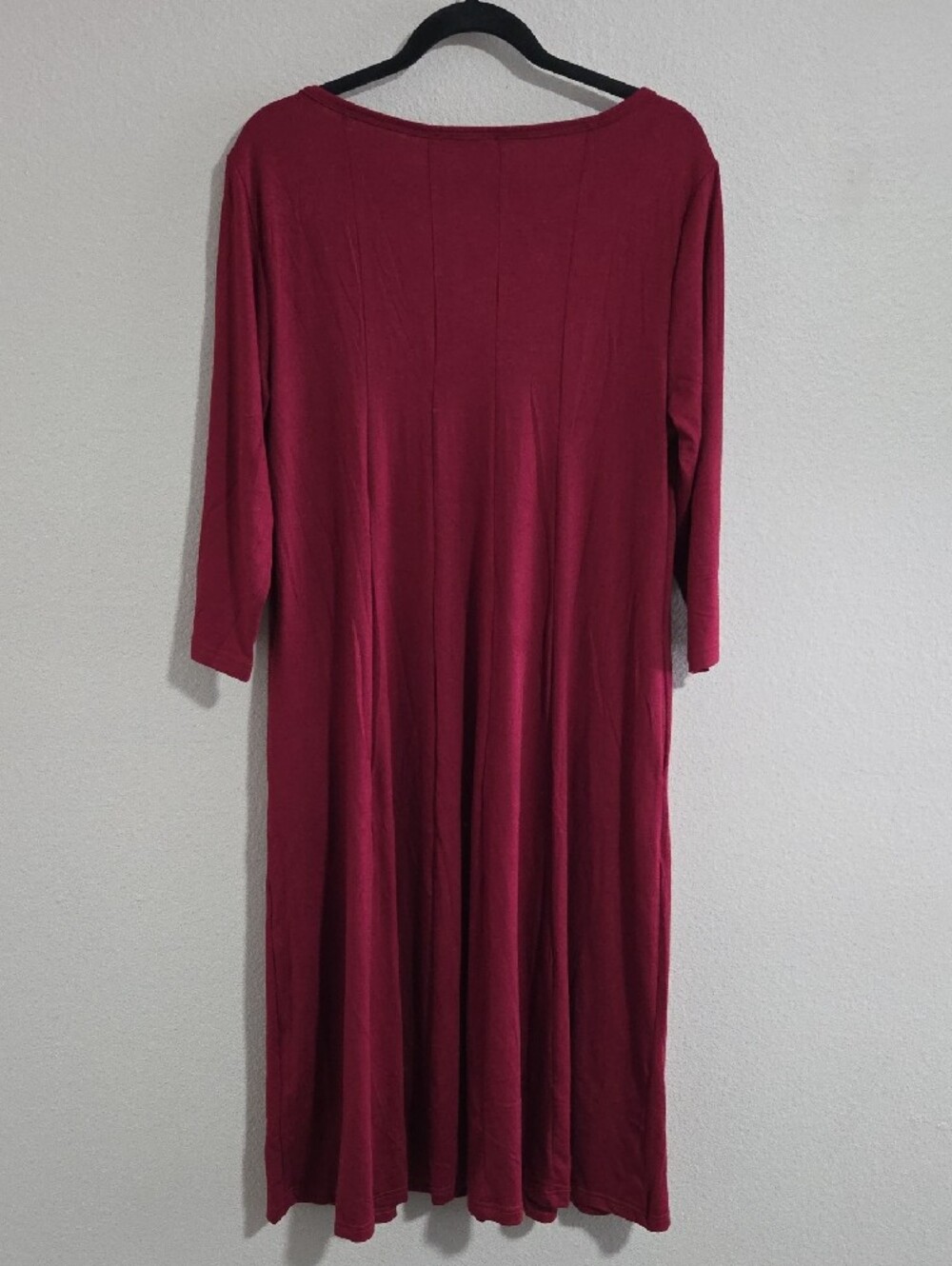 NWT Hotouch Wine Red Pleated Midi Dress (With Pockets!) - Picture 6 of 6